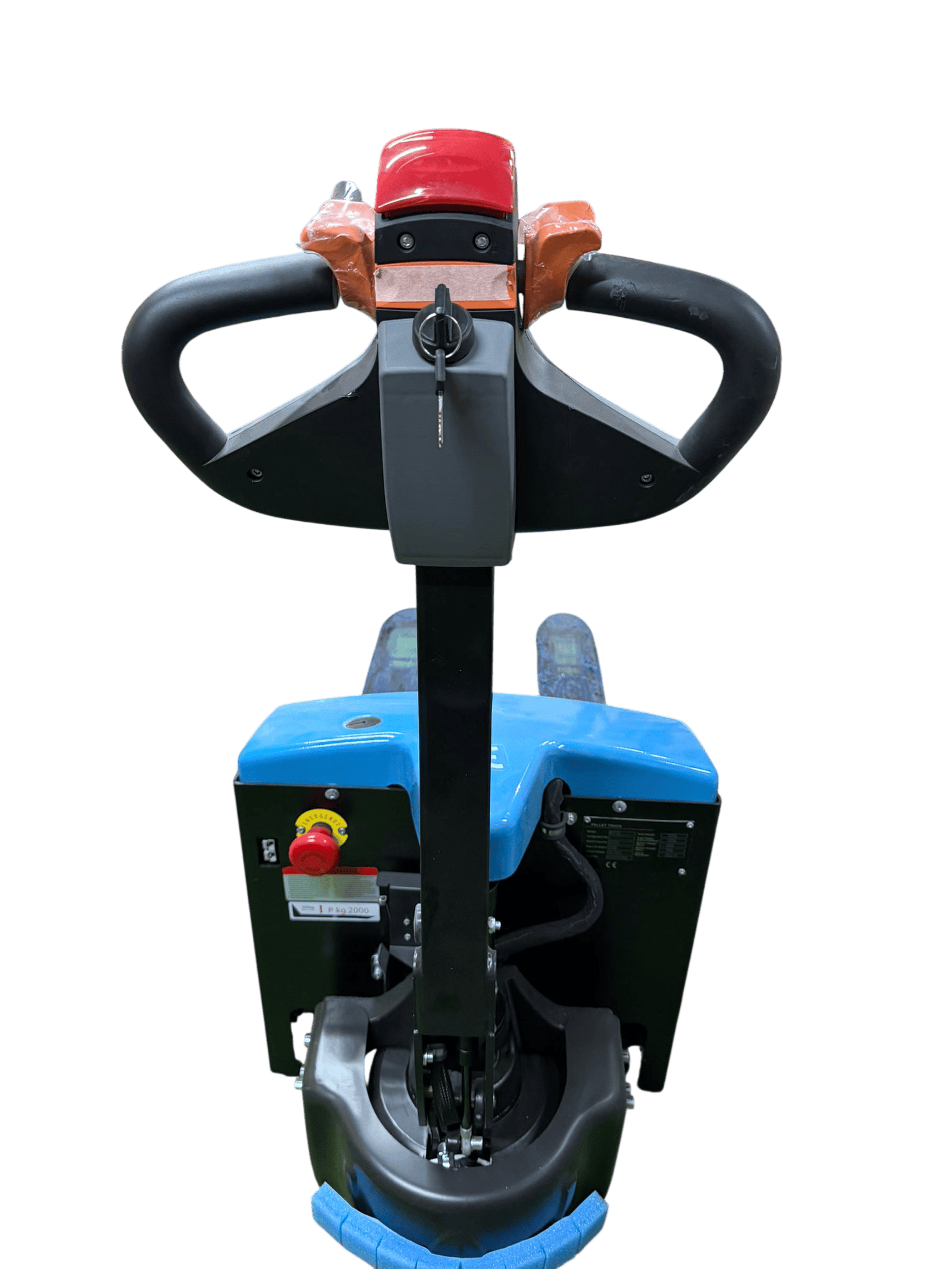 עגלת משטחים חשמלית HELI EPT-20 2 טון — תקריב על ראש הידית ומכלול ההגה